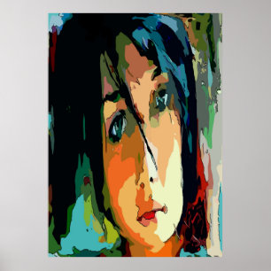 Abstract meisje poster