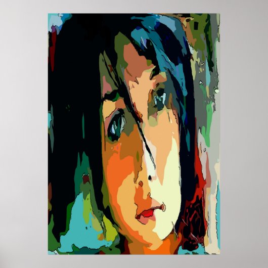 Abstract meisje poster (Voorkant)