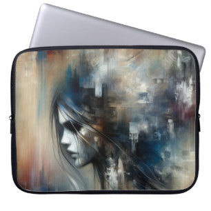Abstract Meisje Schilderen Laptop Sleeve