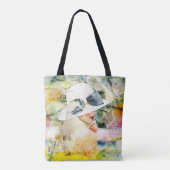 Abstract Meisje Wit Pet Bow Ribbon Field Lip Mouth Draagtas (Achterkant)