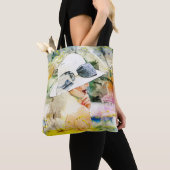 Abstract Meisje Wit Pet Bow Ribbon Field Lip Mouth Draagtas (Dichtbij)