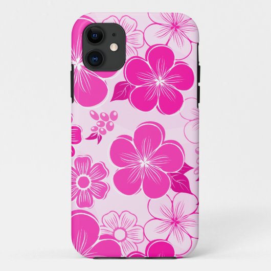 Abstract meisjesachtige roze bloemen Case-Mate iPhone case (Achterkant)