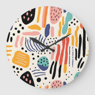 Abstract Memphis Organische Vorm Patroon Grote Klok