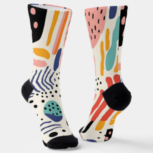Abstract Memphis Organische Vorm Patroon Sokken