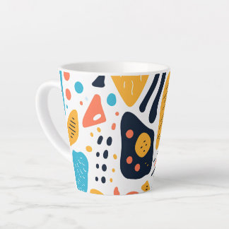 Abstract Memphis stijl organische vormen patroon Latte Mok