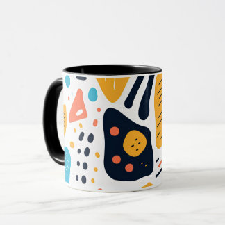 Abstract Memphis stijl organische vormen patroon Mok