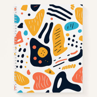 Abstract Memphis stijl organische vormen patroon Notitieboek