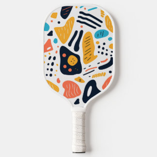 Abstract Memphis stijl organische vormen patroon Pickleball Paddle