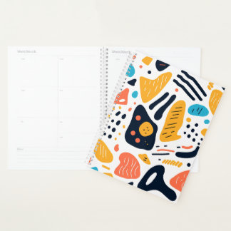Abstract Memphis stijl organische vormen patroon Planner