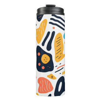 Abstract Memphis stijl organische vormen patroon Thermosbeker