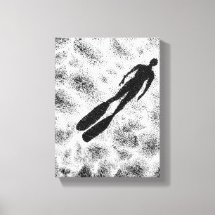 Abstract Menselijk Silhouet – Modern Zwart & Wit A Canvas Afdruk