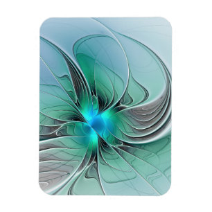 Abstract met blauw, moderne fractale kunst magneet