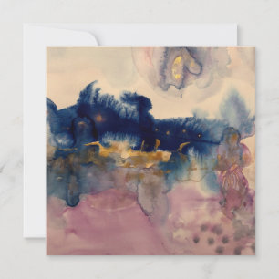 abstract met blauwe en roze kaart