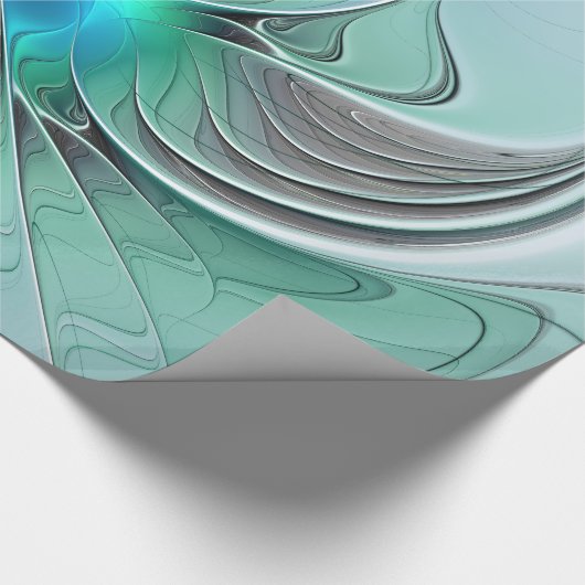 Abstract met blauwe, moderne fractale kunst cadeaupapier (Hoek)