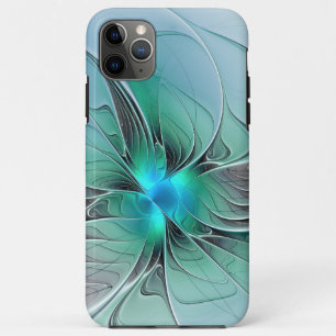Abstract met blauwe, moderne fractale kunst iPhone 11 pro max hoesje