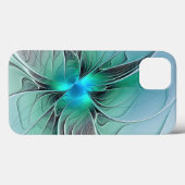 Abstract met blauwe, moderne fractale kunst Case-Mate iPhone case (Achterkant (horizontaal))