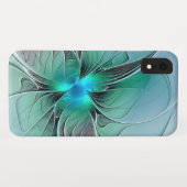 Abstract met blauwe, moderne fractale kunst Case-Mate iPhone case (Achterkant (horizontaal))