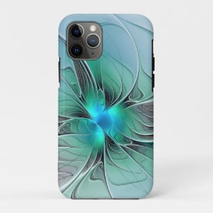 Abstract met blauwe, moderne fractale kunst iPhone 11 pro hoesje