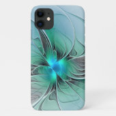 Abstract met blauwe, moderne fractale kunst Case-Mate iPhone case (Achterkant)