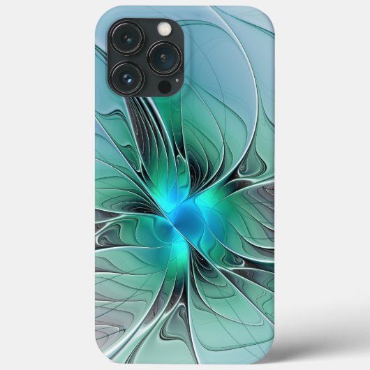 Abstract met blauwe, moderne fractale kunst Case-Mate iPhone case (Achterkant)