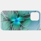 Abstract met blauwe, moderne fractale kunst Case-Mate iPhone case (Achterkant (horizontaal))