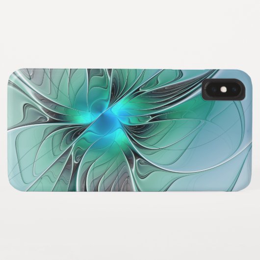 Abstract met blauwe, moderne fractale kunst Case-Mate iPhone case (Achterkant (horizontaal))
