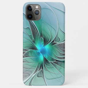 Abstract met blauwe, moderne fractale kunst iPhone 11 pro max hoesje