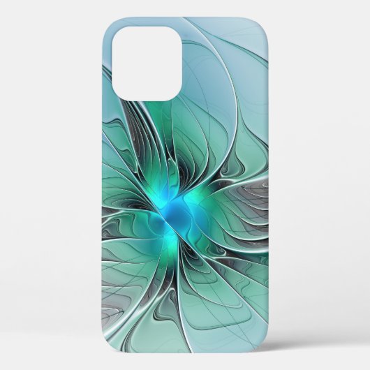 Abstract met blauwe, moderne fractale kunst Case-Mate iPhone case (Achterkant)