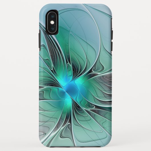Abstract met blauwe, moderne fractale kunst Case-Mate iPhone case (Achterkant)