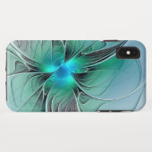 Abstract met blauwe, moderne fractale kunst Case-Mate iPhone case (Achterkant (horizontaal))