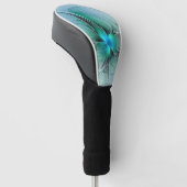 Abstract met blauwe, moderne fractale kunst golfheadcover (Schuin)