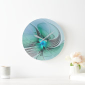 Abstract met blauwe, moderne fractale kunst grote klok (Huis)