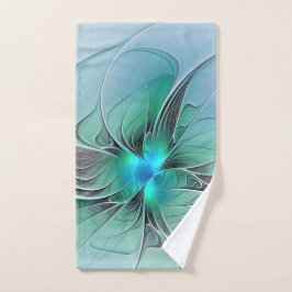 Abstract met blauwe, moderne fractale kunst handdoek
