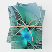 Abstract met blauwe, moderne fractale kunst inpakpapier vel (In situ)