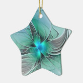 Abstract met blauwe, moderne fractale kunst keramisch ornament (Links)