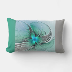 Abstract met blauwe, moderne fractale kunst kussen