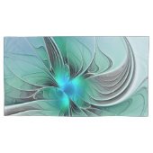 Abstract met blauwe, moderne fractale kunst kussensloop (Voorkant-Links)