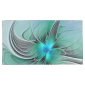 Abstract met blauwe, moderne fractale kunst kussensloop (Voorkant-Rechts)