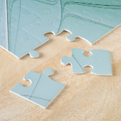 Abstract met blauwe, moderne fractale kunst legpuzzel (Zijkant)