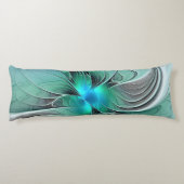 Abstract met blauwe, moderne fractale kunst lichaamskussen (Achterkant)