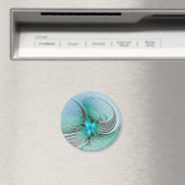 Abstract met blauwe, moderne fractale kunst magneet (Insitu (Vaatwasser))