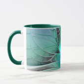 Abstract met blauwe, moderne fractale kunst mok (Links)