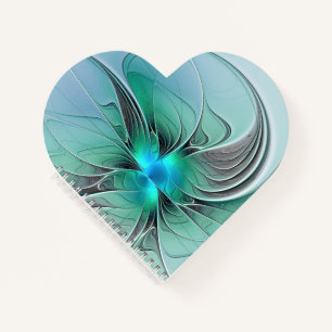 Abstract met blauwe, moderne fractale kunst notitieboek