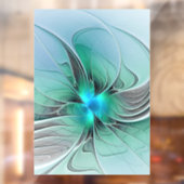 Abstract met blauwe, moderne fractale kunst raamsticker (Vel 2)