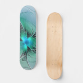 Abstract met blauwe, moderne fractale kunst skateboard (Voorkant)