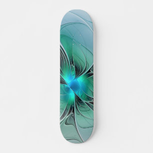 Abstract met blauwe, moderne fractale kunst skateboard