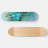 Abstract met blauwe, moderne fractale kunst skateboard (Horizontaal)