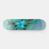 Abstract met blauwe, moderne fractale kunst skateboard (Horizontaal)