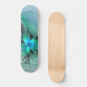 Abstract met blauwe, moderne fractale kunst skateboard (Voorkant)