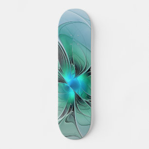 Abstract met blauwe, moderne fractale kunst skateboard